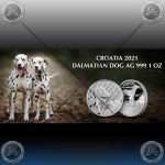 1oz HRVAŠKA 10 Kuna 2021 (DALMATINSKI PES) BU